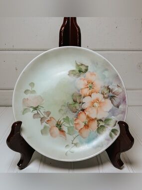 Vintage Hand Painted Tiffany Fine China Porcelain Floral Plate